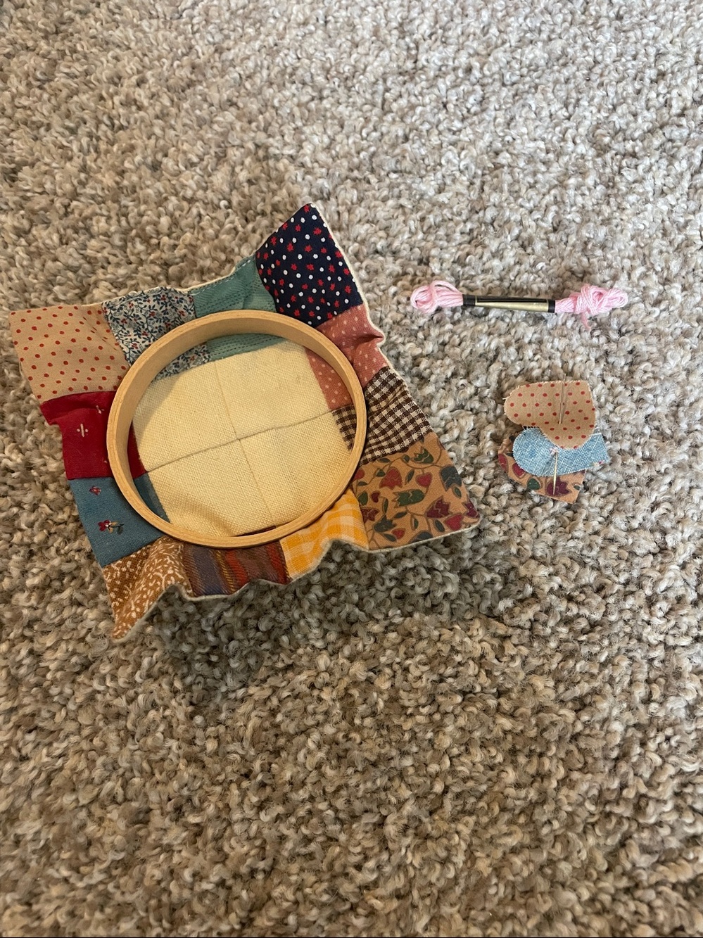 Rare Pleasant Co KIRSTEN Sari Rag Doll Mini Quilt Set and Hoop photo album